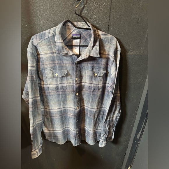 Patagonia Other - Patagonia Light Blue Plaid Casual Button Down Shirt